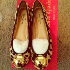 Kate Spade leopard print calf hair ballet flats